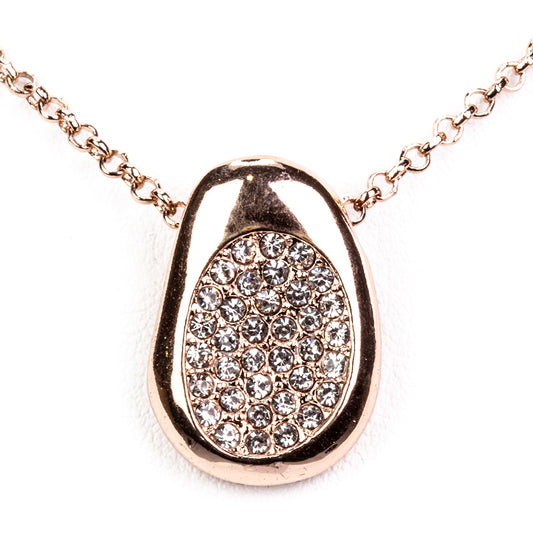 Set din Aliaj Placat cu Aur cu Cristal Alb Emporia® ( Colier+Cercei+Inel )