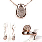 Set din Aliaj Placat cu Aur cu Cristal Alb Emporia® ( Colier+Cercei+Inel )