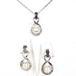 Set din Aliaj Placat cu Aur cu Perlă de cristal și Cristal Alb Emporia® ( Colier+Cercei )