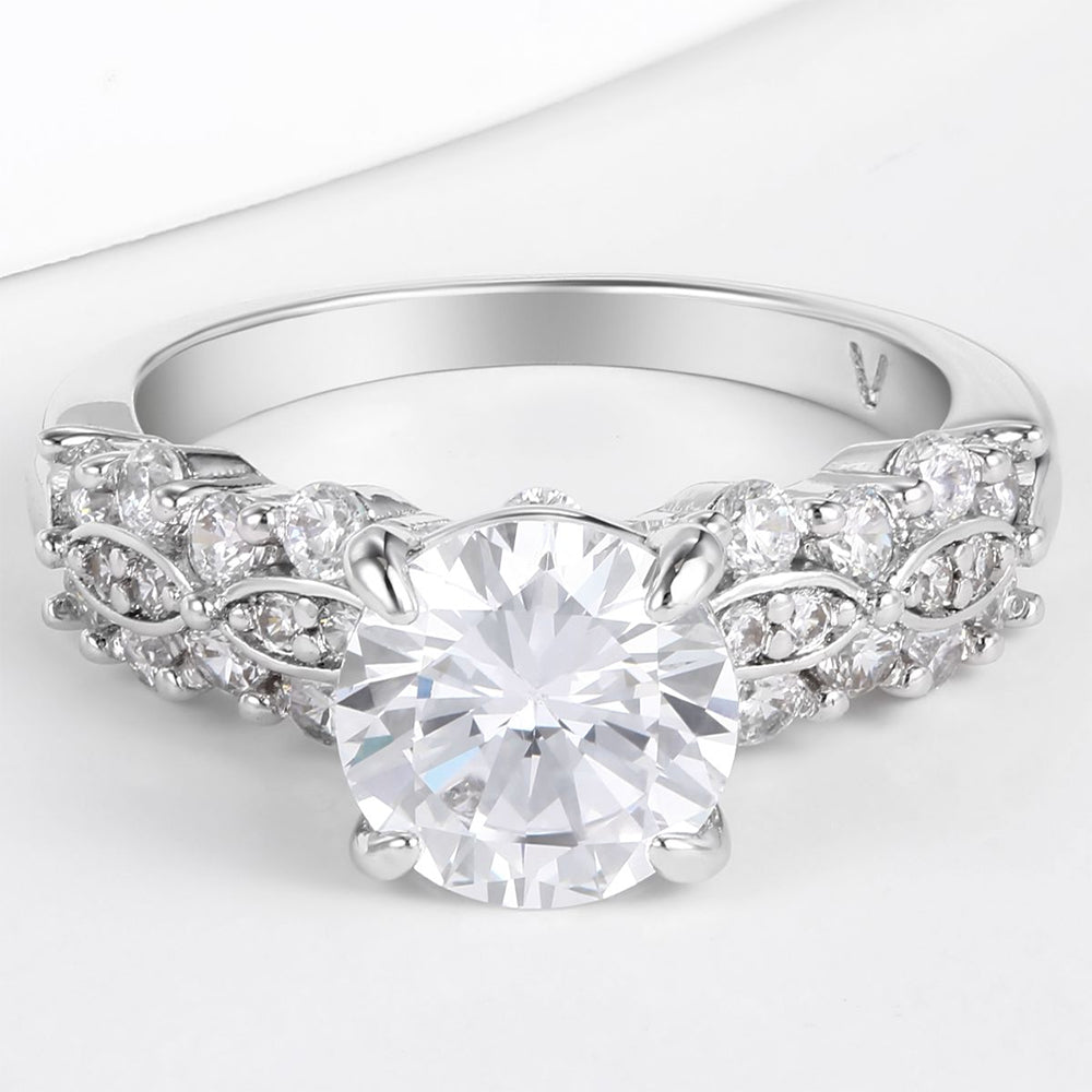 Inel din Aliaj Placat cu Aur ( 10 grame ) cu Cristal Alb Emporia® 1 