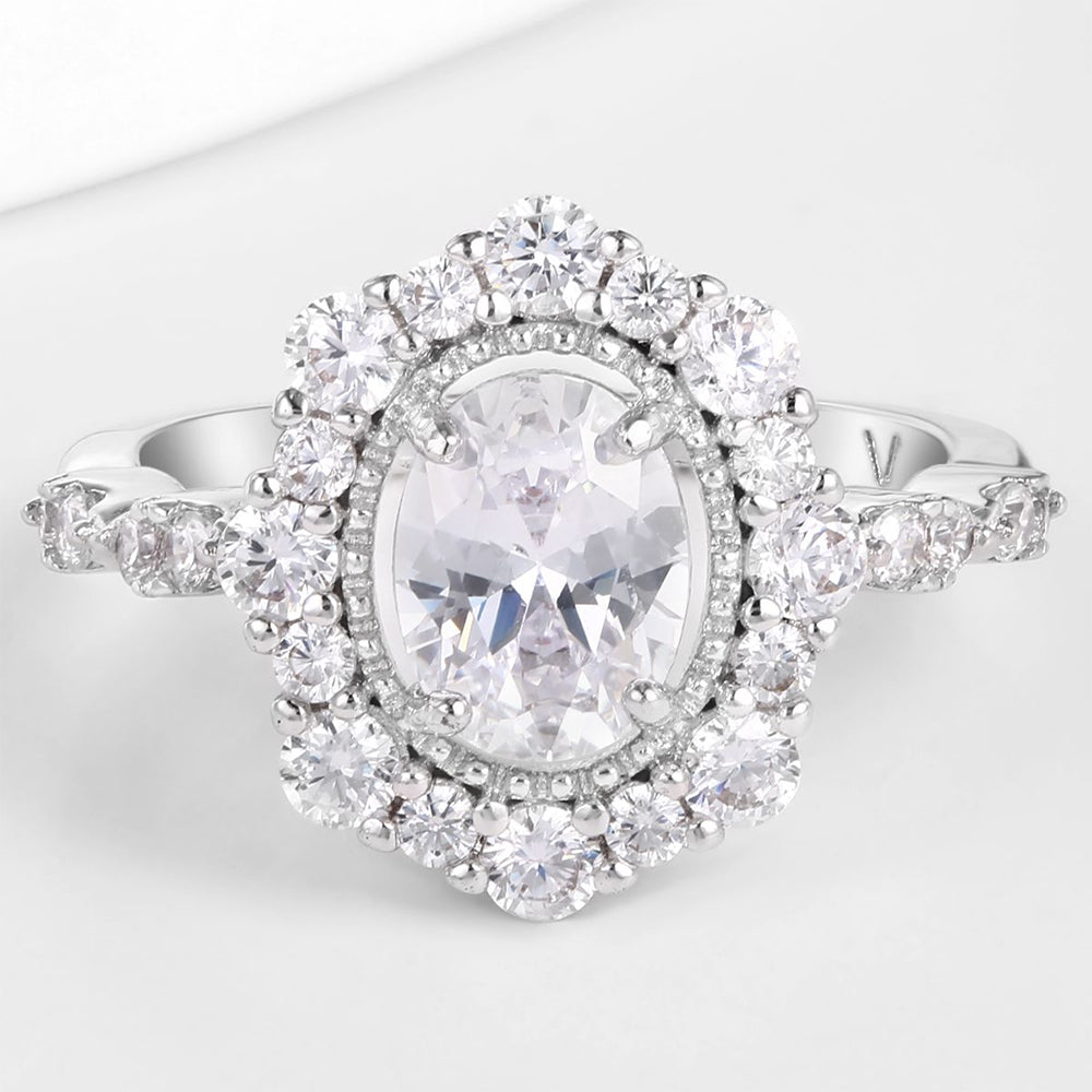 Inel din Aliaj Placat cu Aur ( 10 grame ) cu Cristal Alb Emporia®