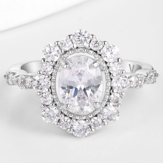 Inel din Aliaj Placat cu Aur ( 10 grame ) cu Cristal Alb Emporia®