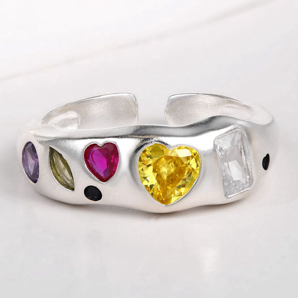 Inel din Aliaj Placat cu Aur cu Cristal Roșu Emporia® și Cristal Galben Emporia®