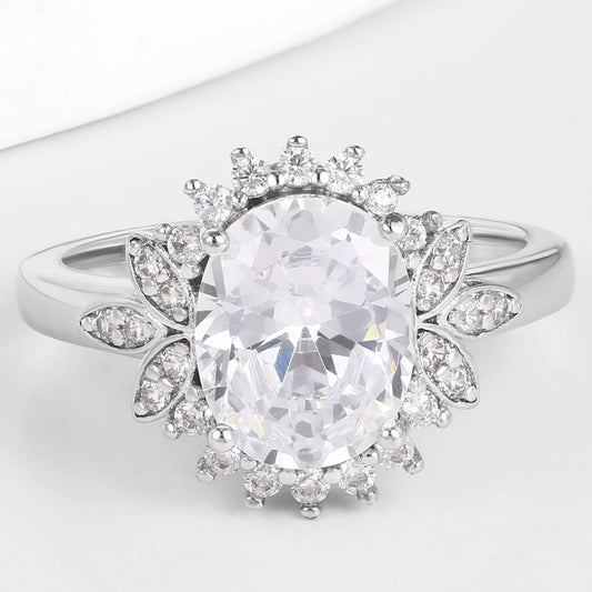 Inel din Aliaj Placat cu Aur ( 10 grame ) cu Cristal Alb Emporia®