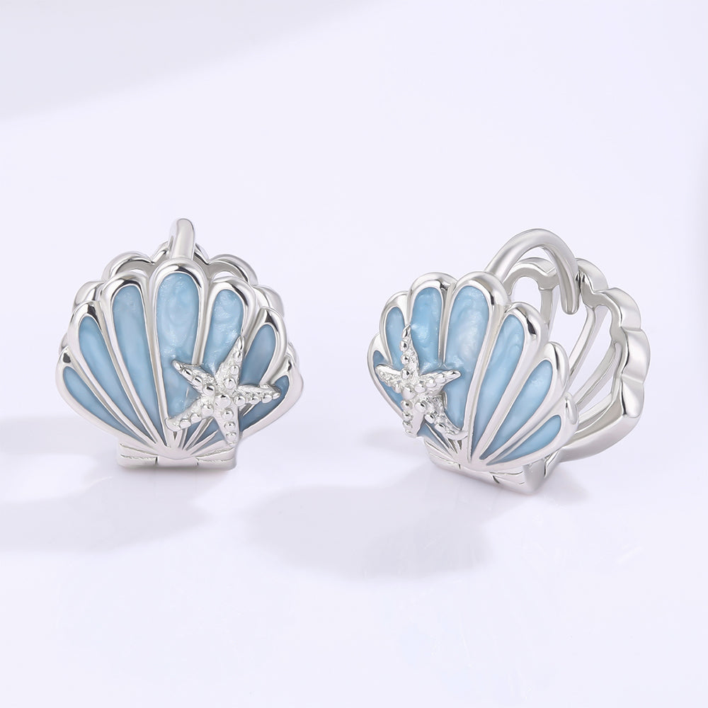 Cercei din Aliaj Placat cu Aur ( 10 grame ) cu Cristal Albastru Emporia®