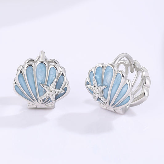 Cercei din Aliaj Placat cu Aur ( 10 grame ) cu Cristal Albastru Emporia®