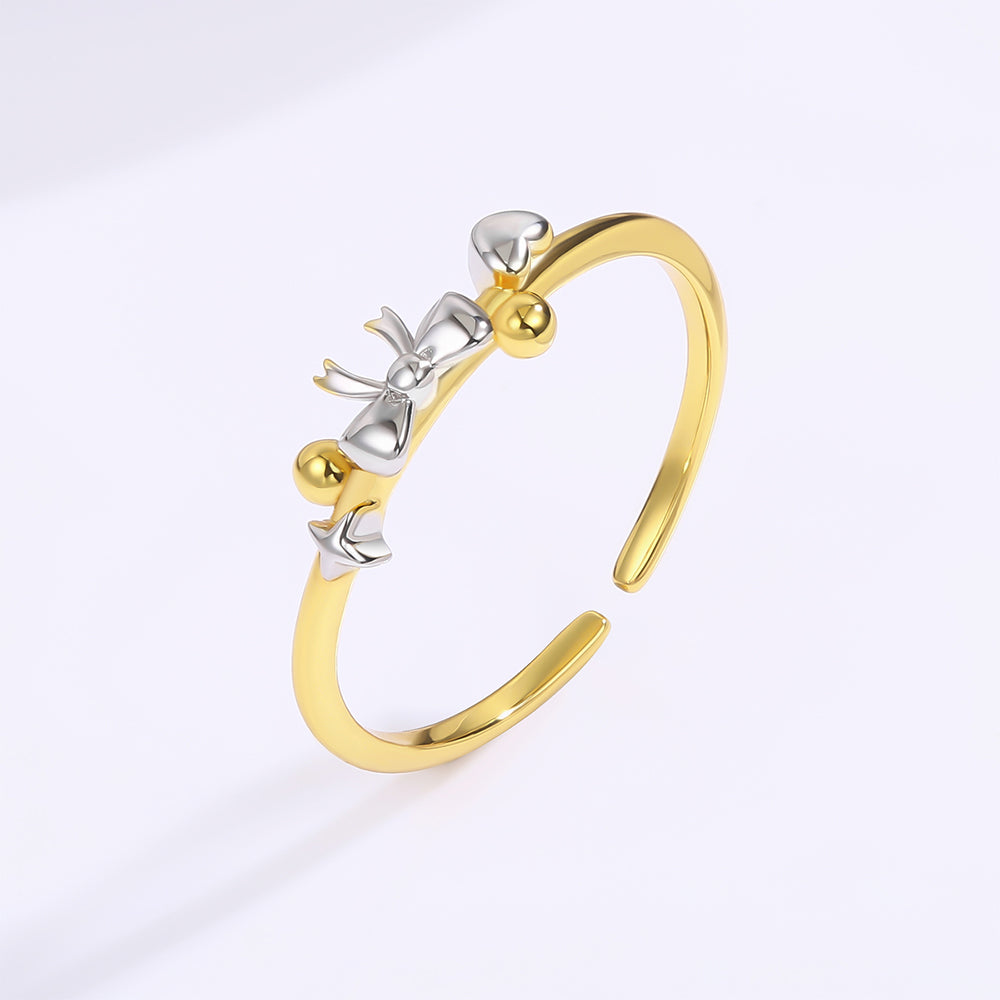 Inel din Aliaj Placat cu Aur cu Cristal Alb Emporia® 1 