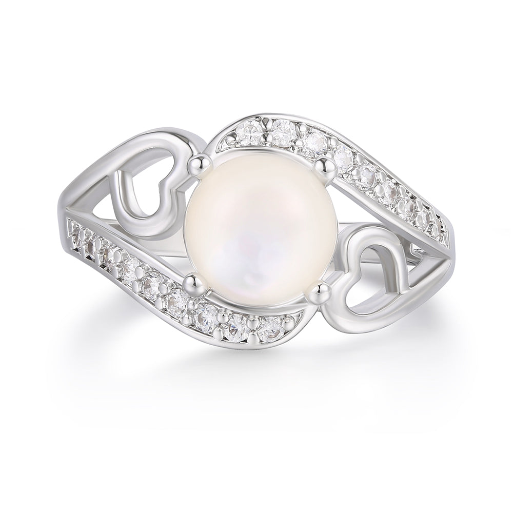 Inel din Aliaj Placat cu Aur ( 10 grame ) cu Cristal Alb Emporia® și Email 1 