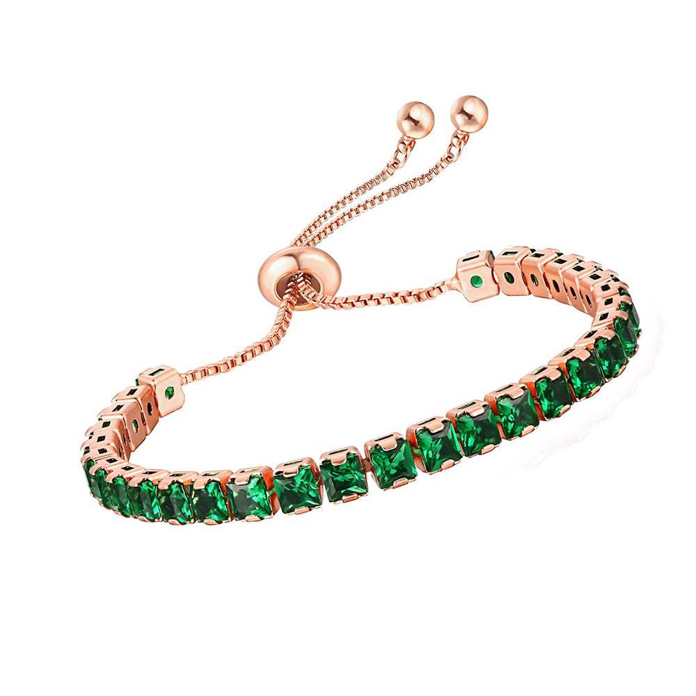Brățară din Aliaj Placat cu Aur cu Cristal Verde Emporia®