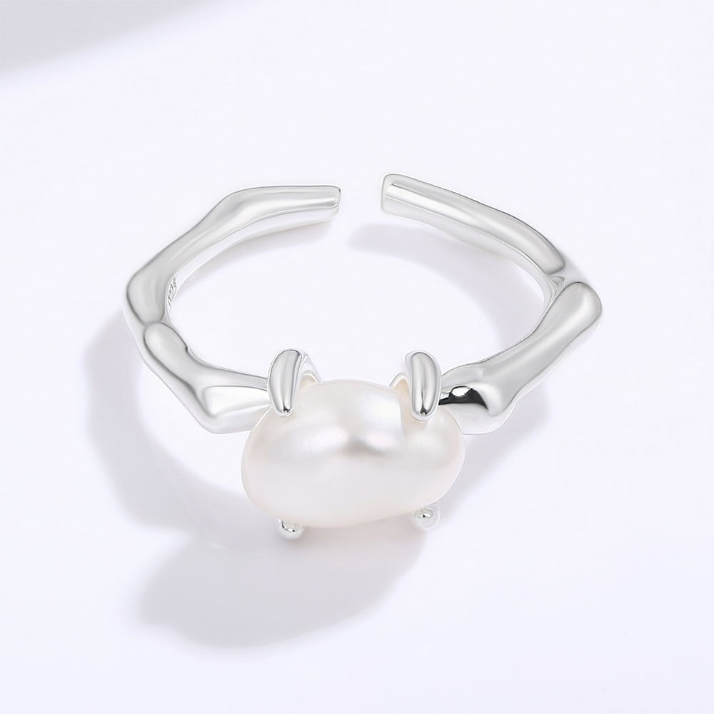 Inel din Aliaj Placat cu Aur ( 10 grame ) cu Perlă de cristal 1 