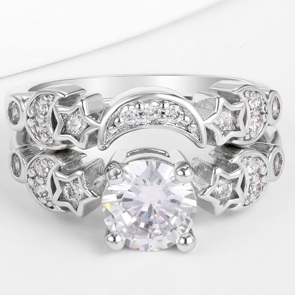 Inel din Aliaj Placat cu Aur ( 10 grame ) cu Cristal Alb Emporia®