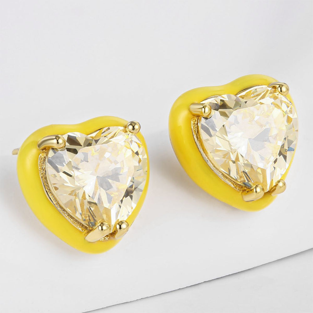 Cercei din Aliaj Placat cu Aur ( 10 grame ) cu Cristal Galben Emporia® 1 