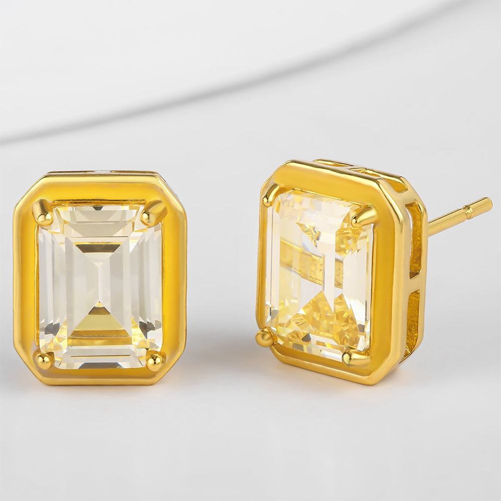 Cercei din Aliaj Placat cu Aur cu Cristal Alb Emporia® 1 