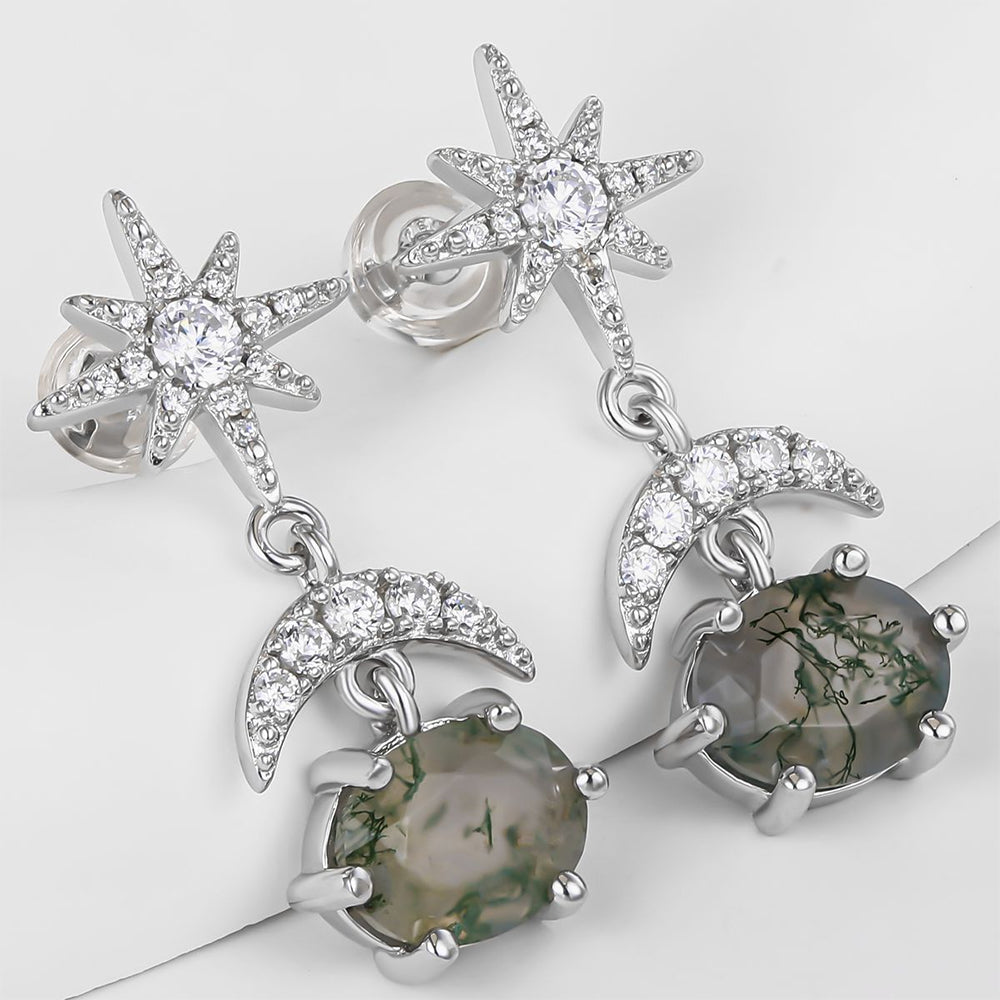 Cercei din Aliaj Placat cu Aur ( 10 grame ) cu Cristal Verde Emporia® și Cristal Alb Emporia® 1 