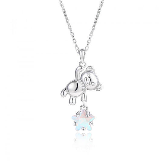 Colier din Aliaj Placat cu Aur cu Cristal Alb Emporia®