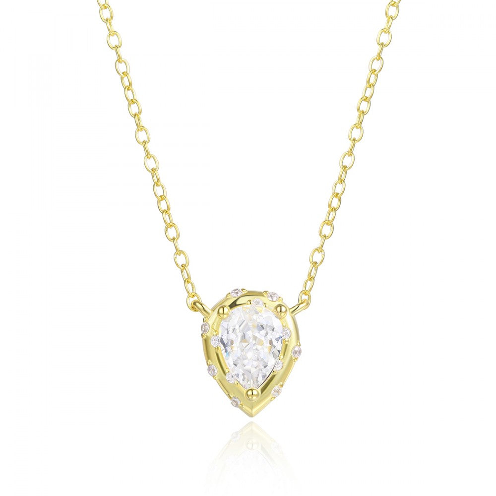 Colier din Aliaj Placat cu Aur cu Cristal Alb Emporia® 1 