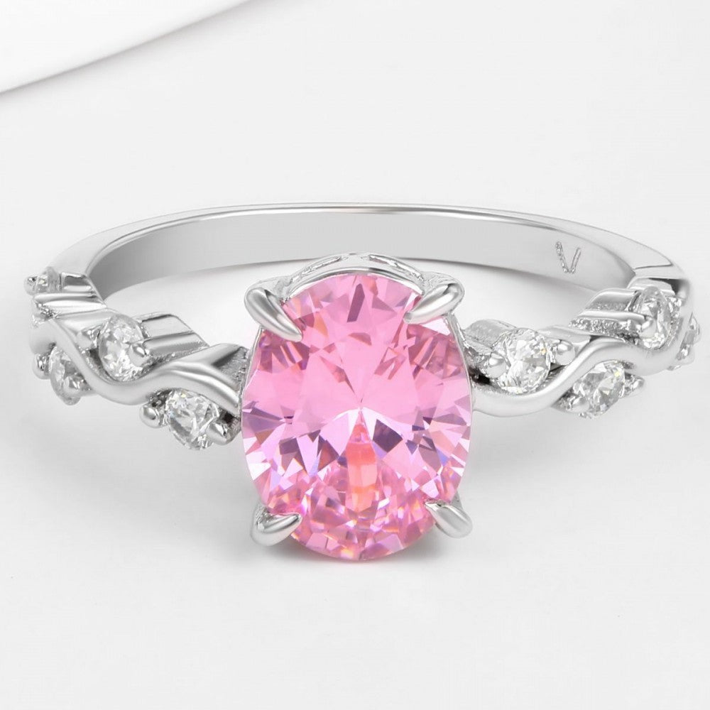 Inel din Aliaj Placat cu Aur cu Cristal Roz Emporia® 1 