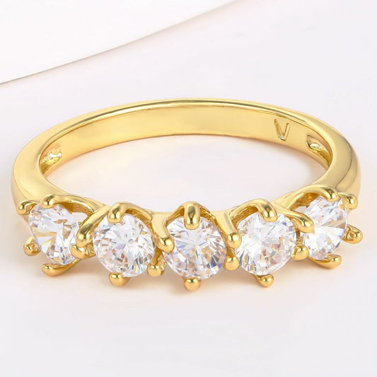 Inel din Aliaj Placat cu Aur cu Cristal Alb Emporia®