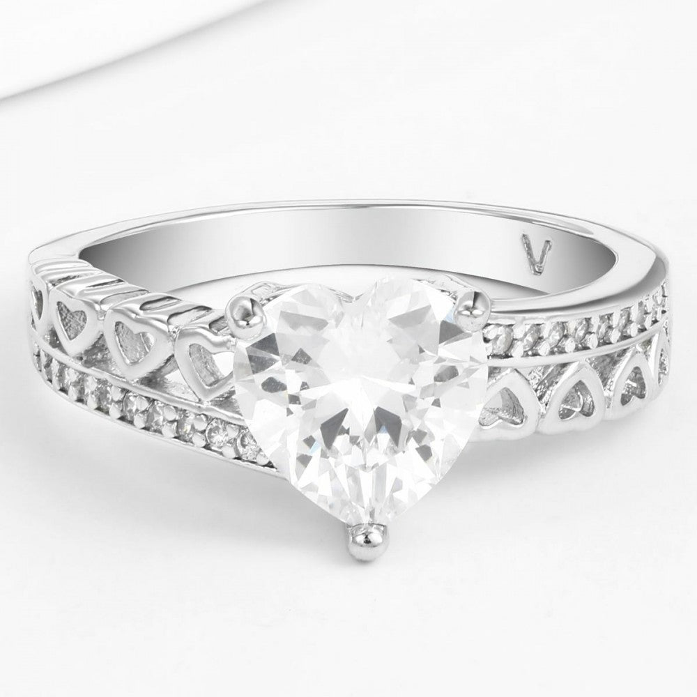 Inel din Aliaj Placat cu Aur cu Cristal Alb Emporia® 1 