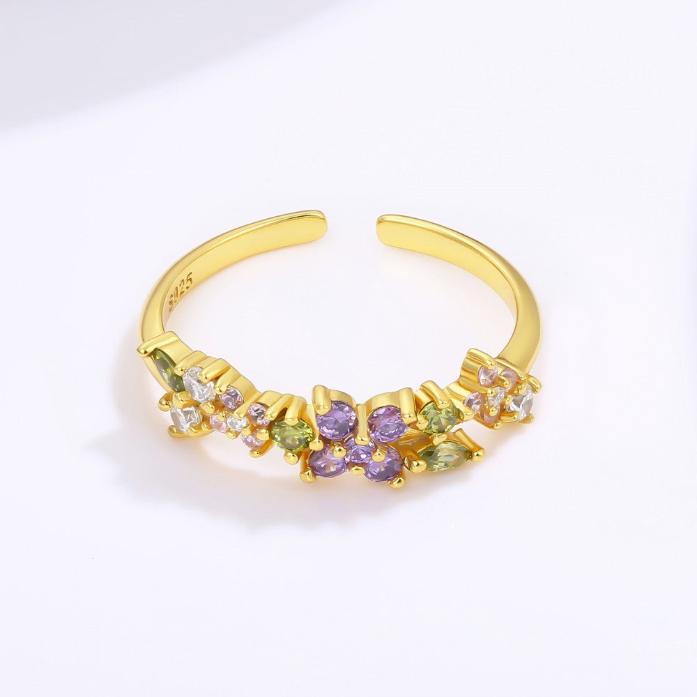 Inel din Aliaj Placat cu Aur cu Cristal Violet Emporia® 1 