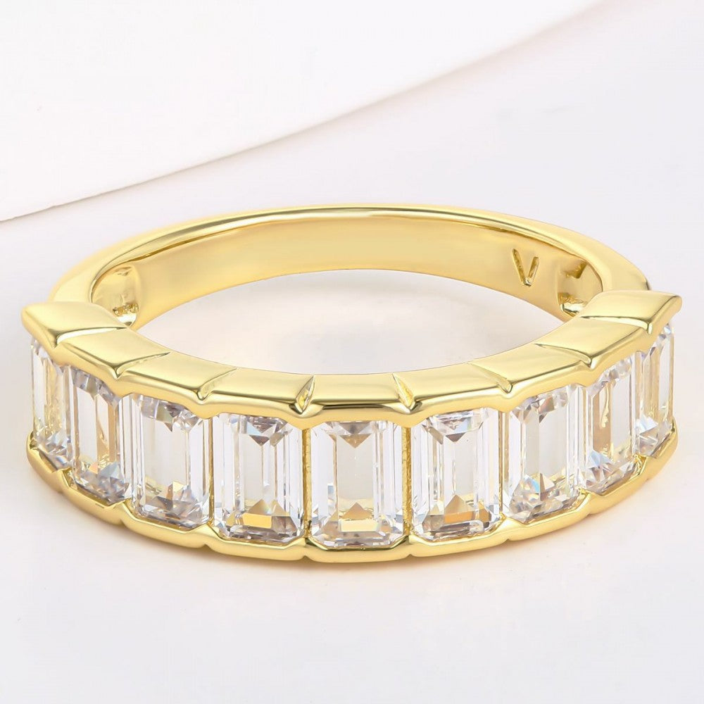 Inel din Aliaj Placat cu Aur cu Cristal Alb Emporia® 1 
