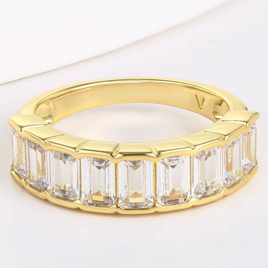 Inel din Aliaj Placat cu Aur cu Cristal Alb Emporia®