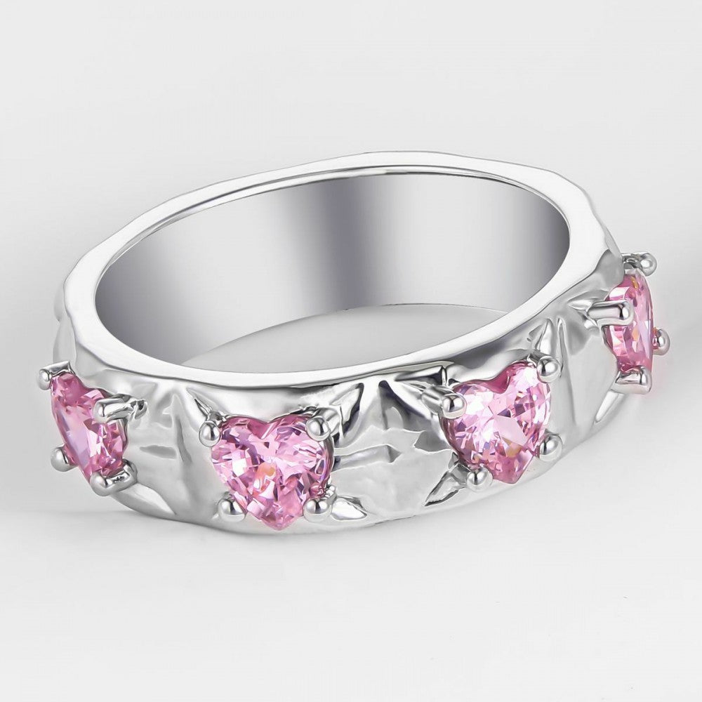Inel din Aliaj Placat cu Aur cu Cristal Roz Emporia®