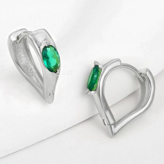 Cercei din Aliaj Placat cu Aur cu Cristal Verde Emporia®