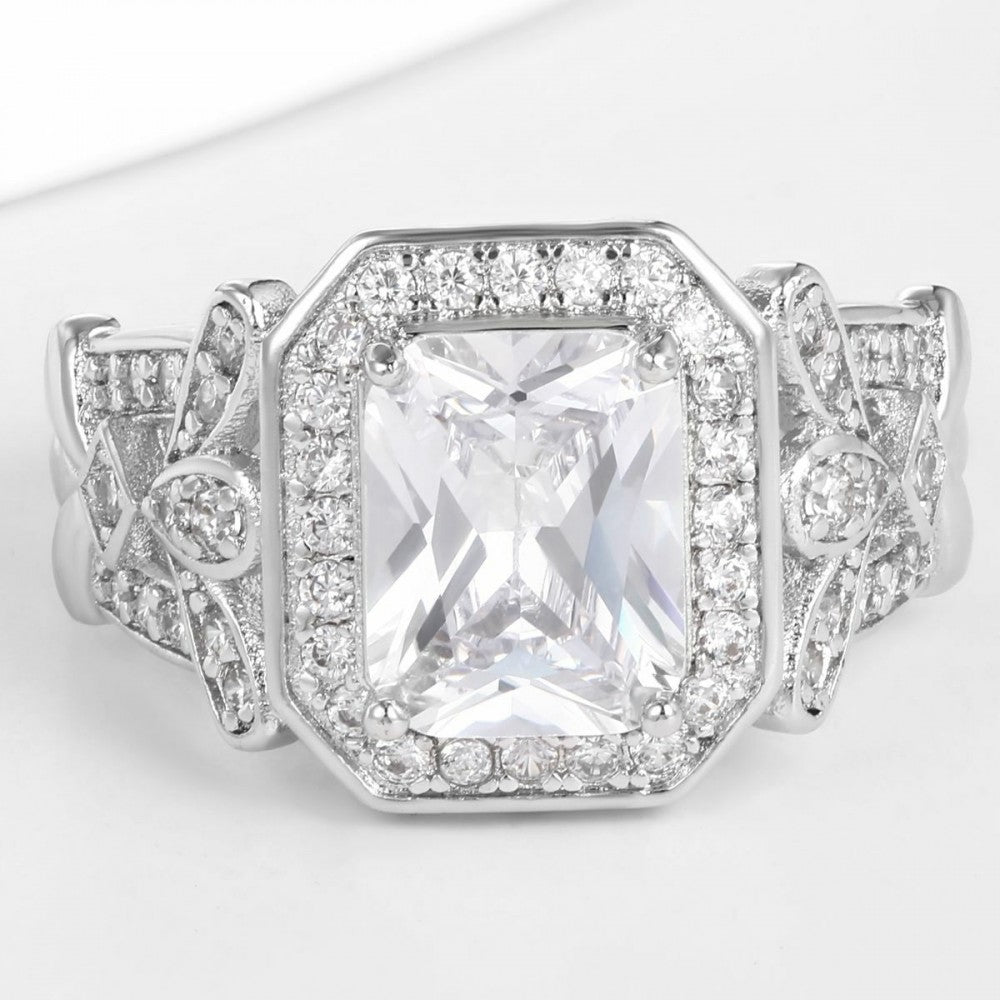 Inel din Aliaj Placat cu Aur cu Cristal Alb Emporia®
