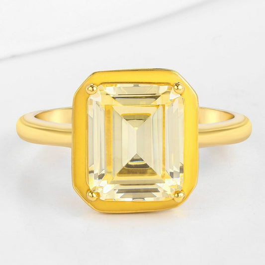 Inel din Aliaj Placat cu Aur cu Cristal Alb Emporia®