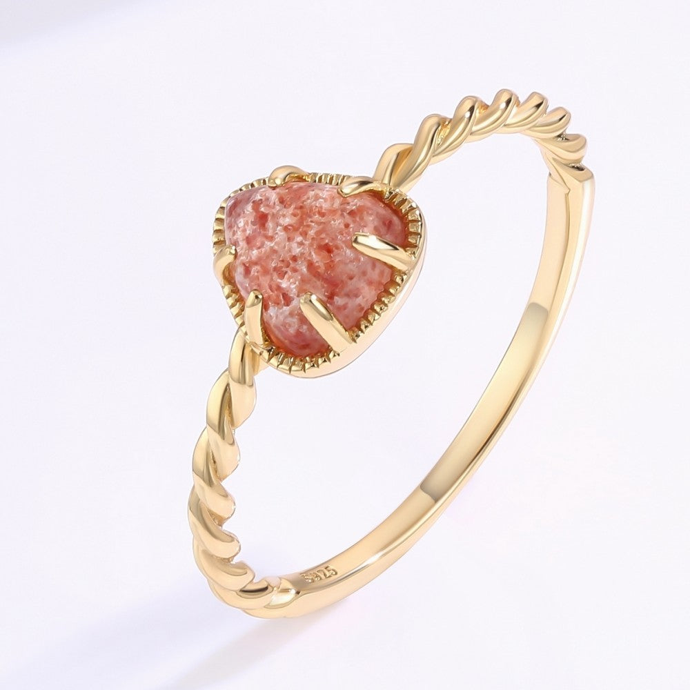 Inel din Aliaj Placat cu Aur cu Cristal Roz Emporia® 1 
