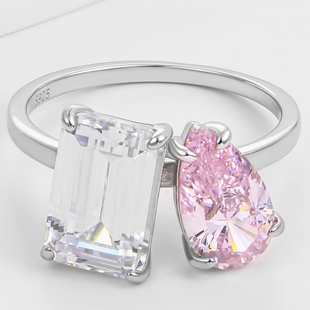 Inel din Aliaj Placat cu Aur cu Cristal Roz Emporia® 1 