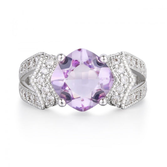 Inel din Aliaj Placat cu Aur cu Cristal Violet Emporia®