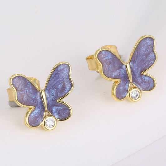 Cercei din Aliaj Placat cu Aur cu Cristal Violet Emporia®