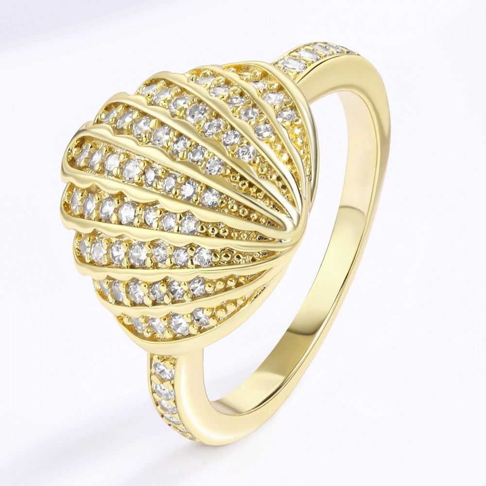 Inel din Aliaj Placat cu Aur cu Cristal Alb Emporia® 1 
