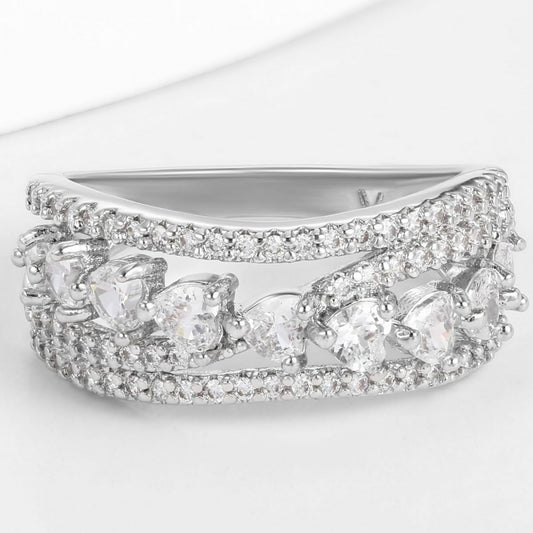 Inel din Aliaj Placat cu Aur cu Cristal Alb Emporia®