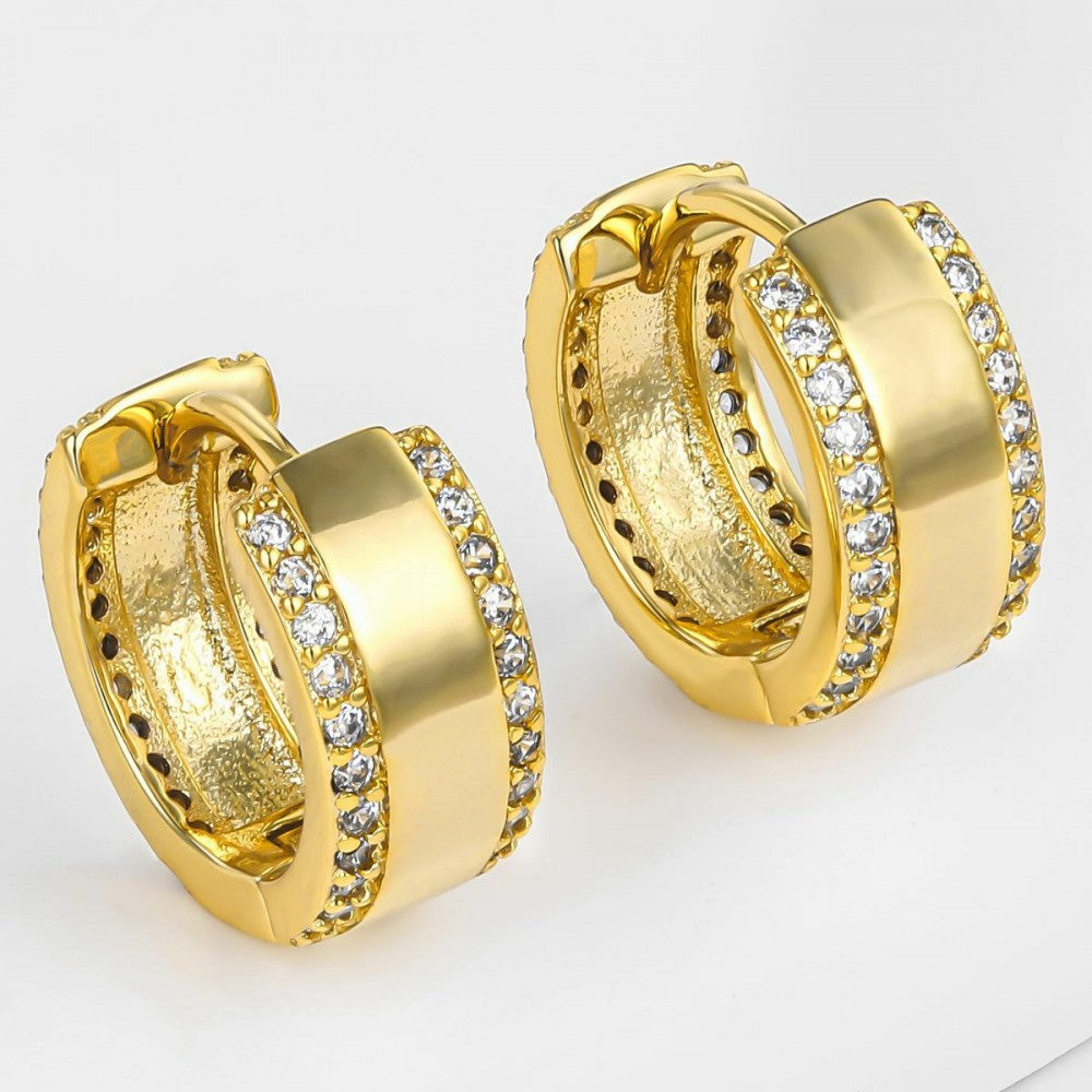 Cercei din Aliaj Placat cu Aur cu Cristal Alb Emporia® 1 