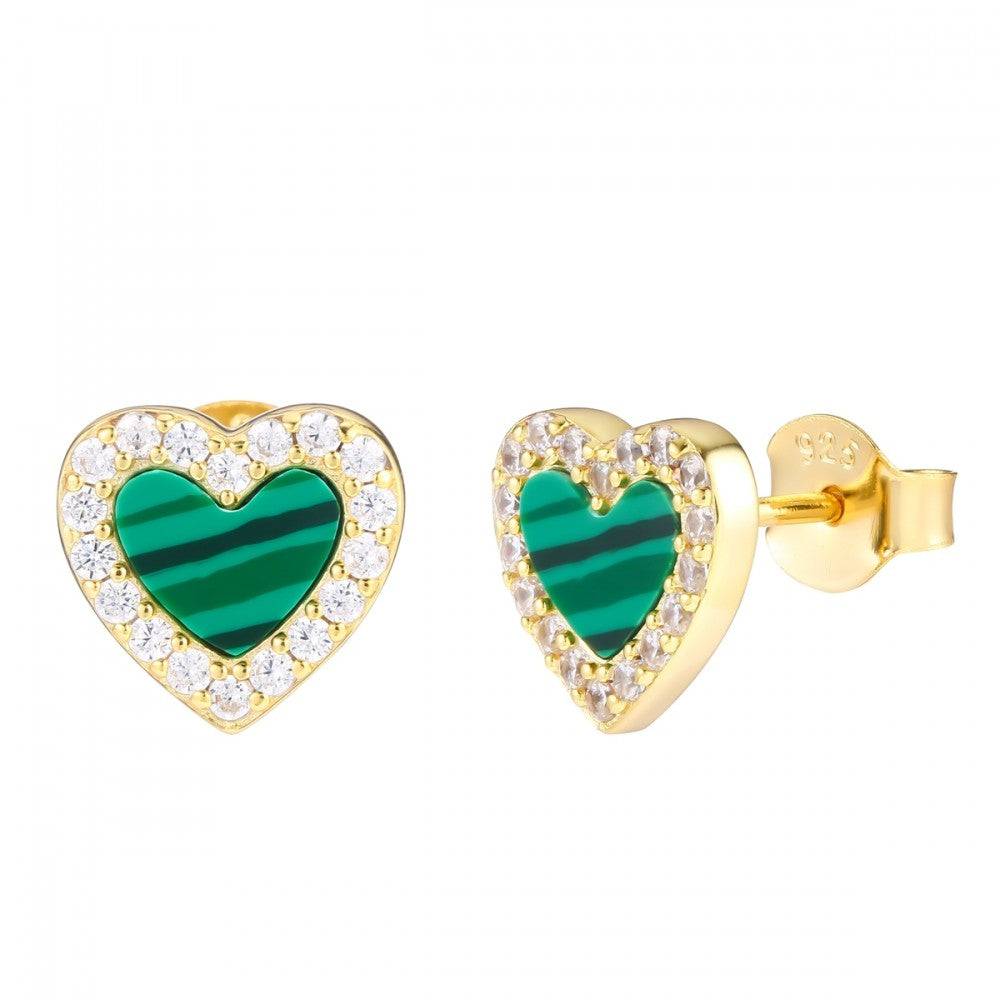 Cercei din Aliaj Placat cu Aur cu Cristal Verde Emporia®