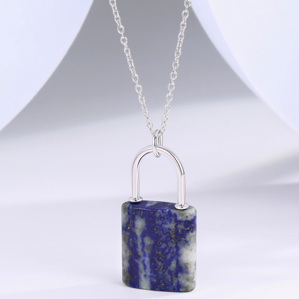 Colier din Aliaj Placat cu Aur cu Cristal Albastru Emporia®