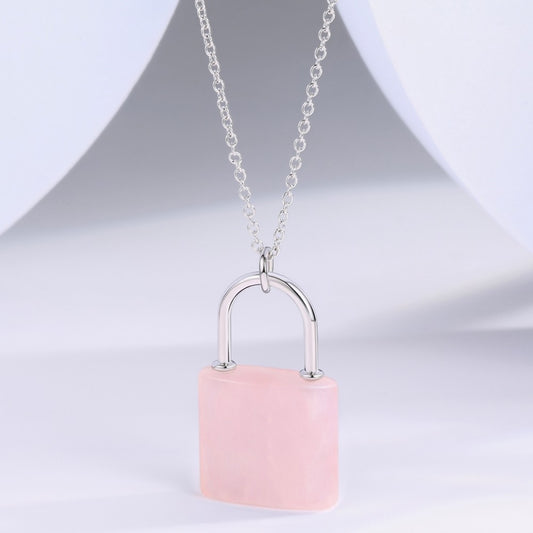 Colier din Aliaj Placat cu Aur cu Cristal Roz Emporia®