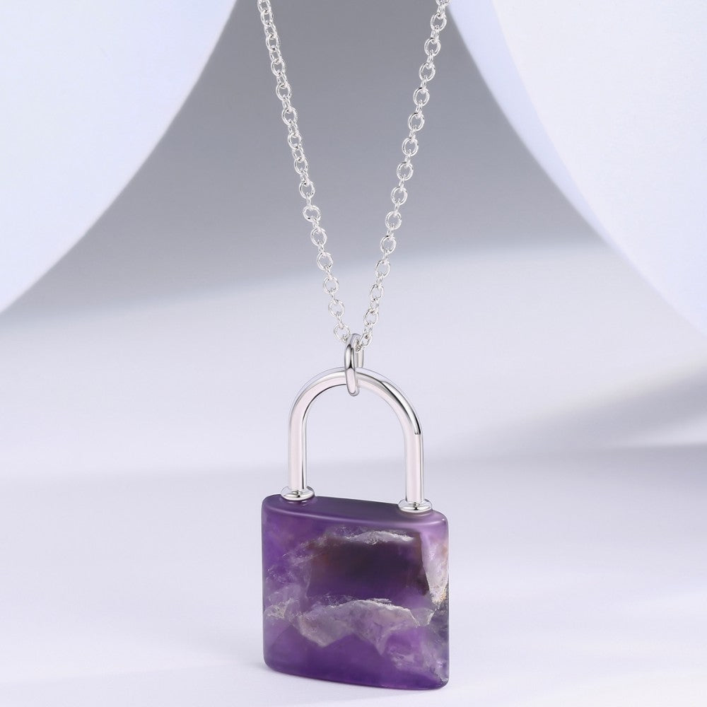 Colier din Aliaj Placat cu Aur cu Cristal Violet Emporia® 1 