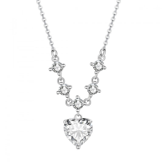 Colier din Aliaj Placat cu Aur cu Cristal Alb Emporia®