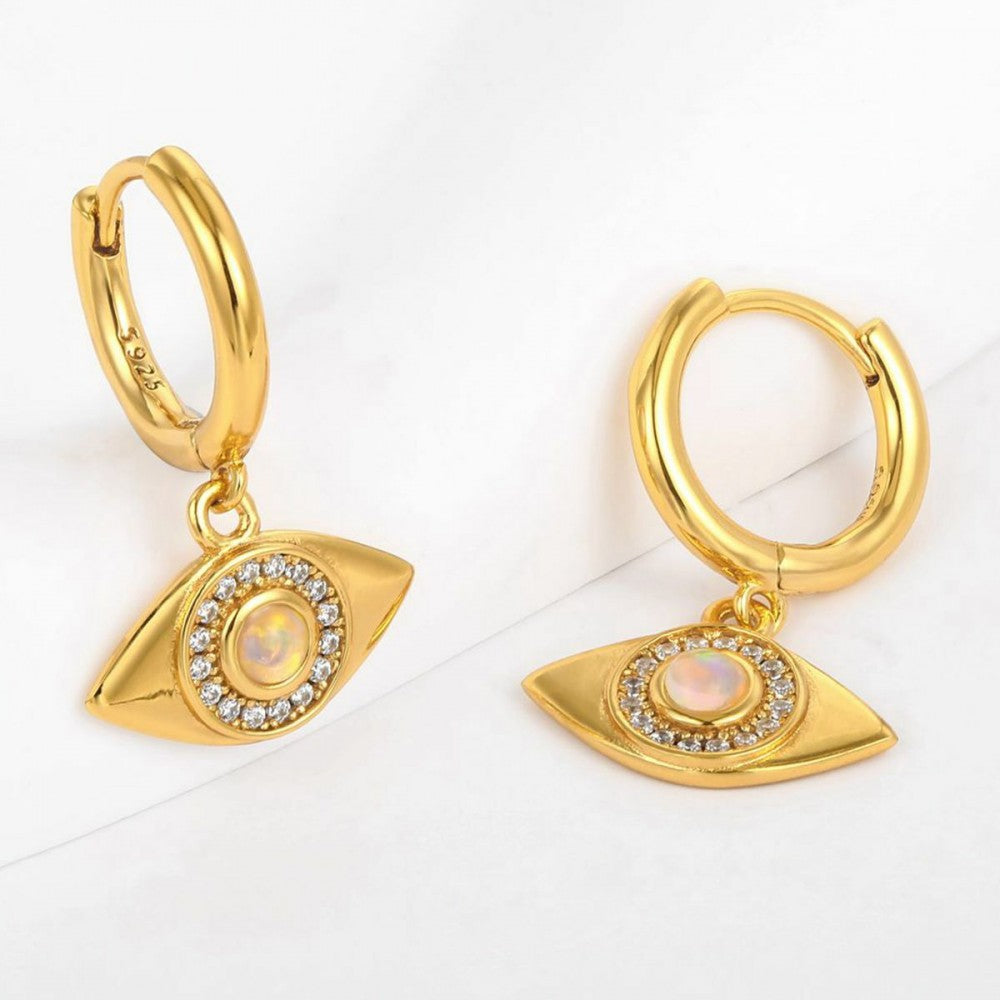 Cercei din Aliaj Placat cu Aur cu Cristal Alb Emporia® 1 