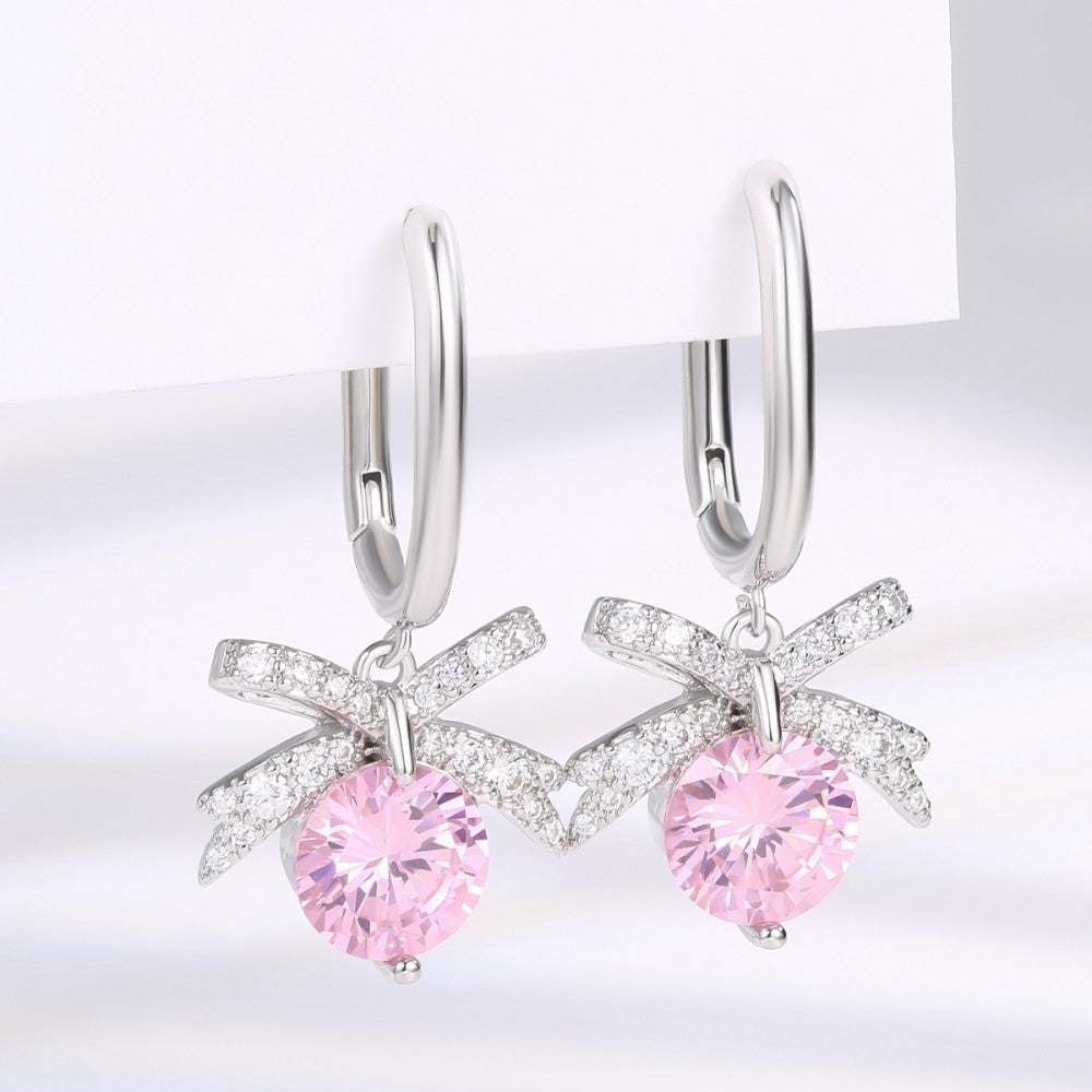 Cercei din Aliaj Placat cu Aur cu Cristal Roz Emporia®