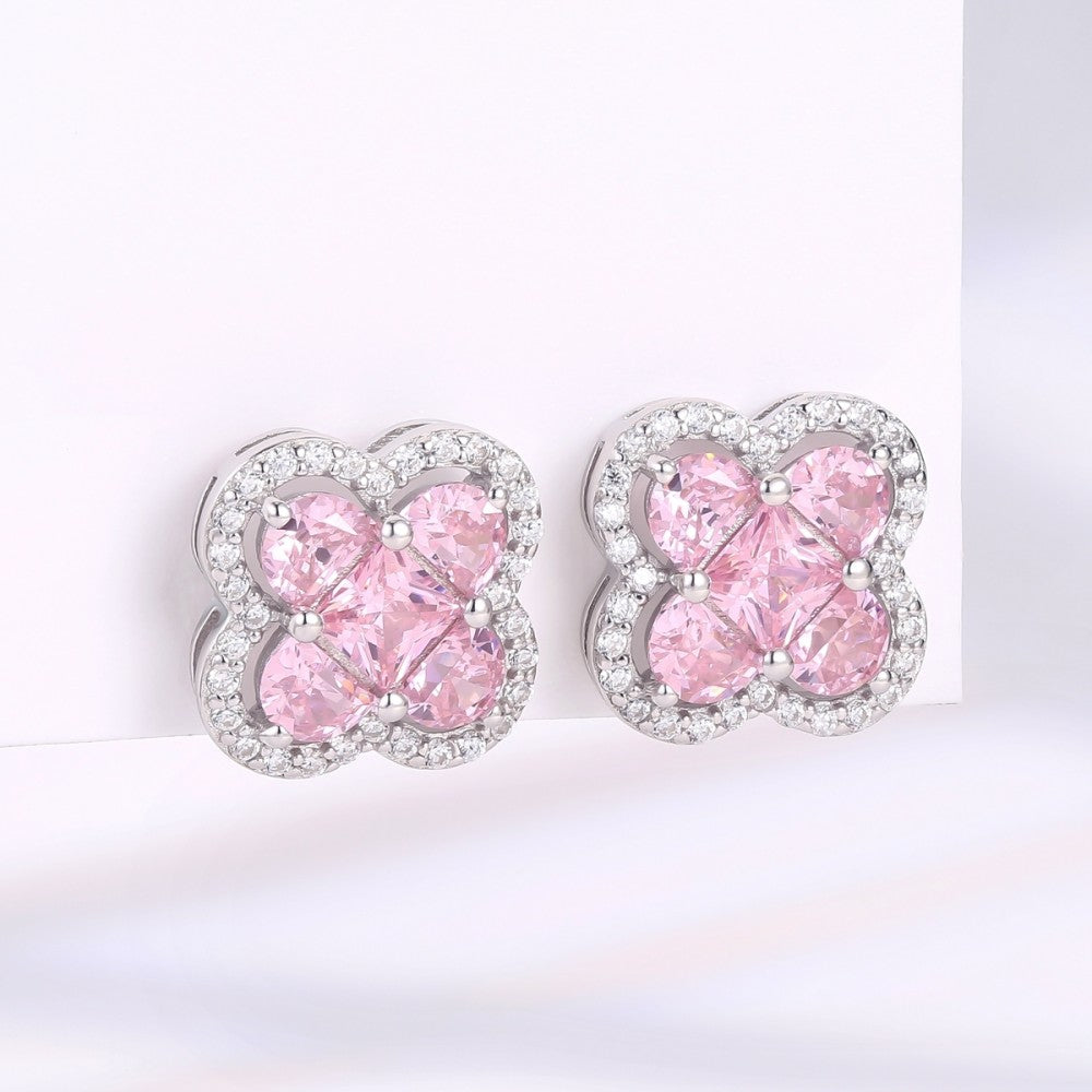 Cercei din Aliaj Placat cu Aur cu Cristal Roz Emporia®