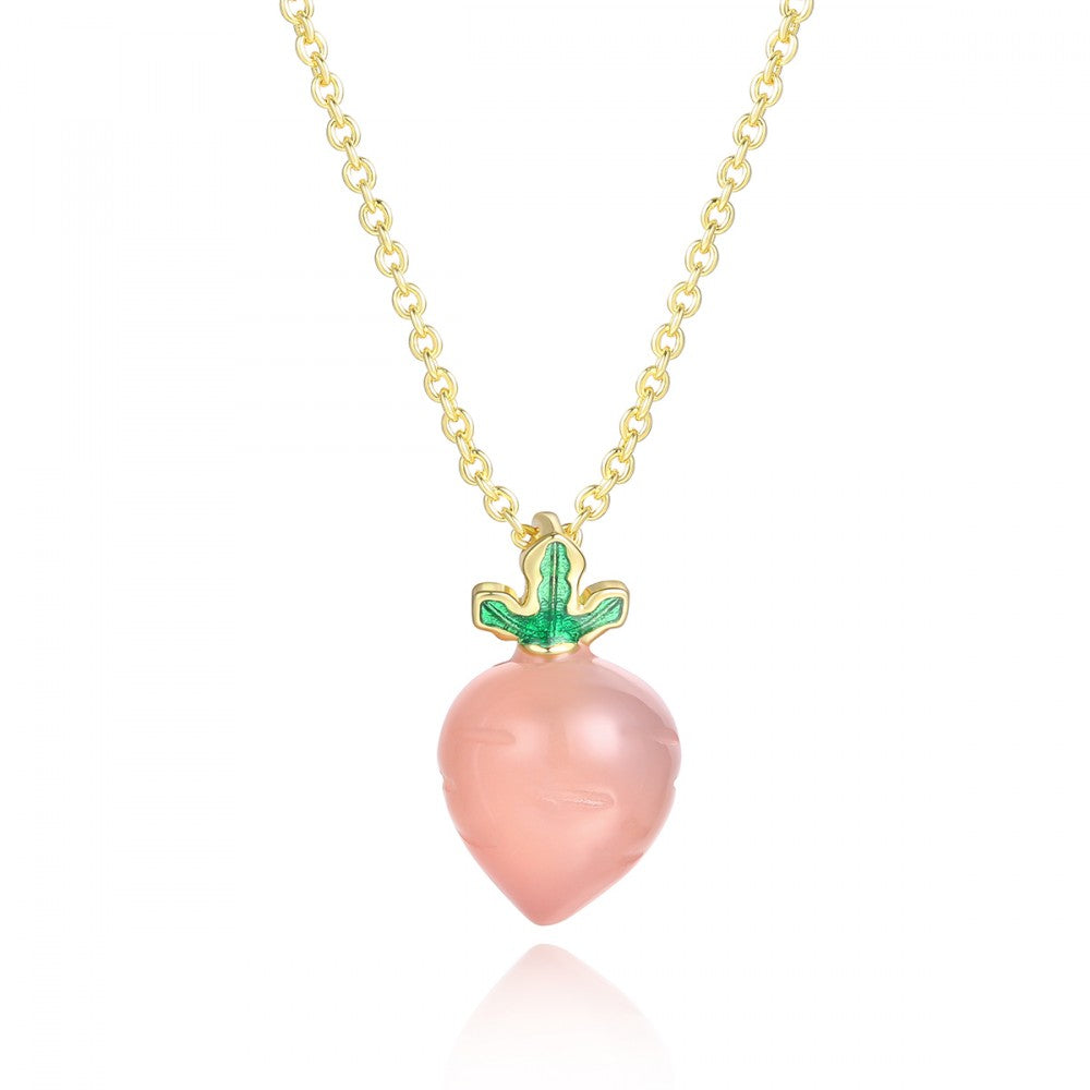 Colier din Aliaj Placat cu Aur cu Cristal Roz Emporia®