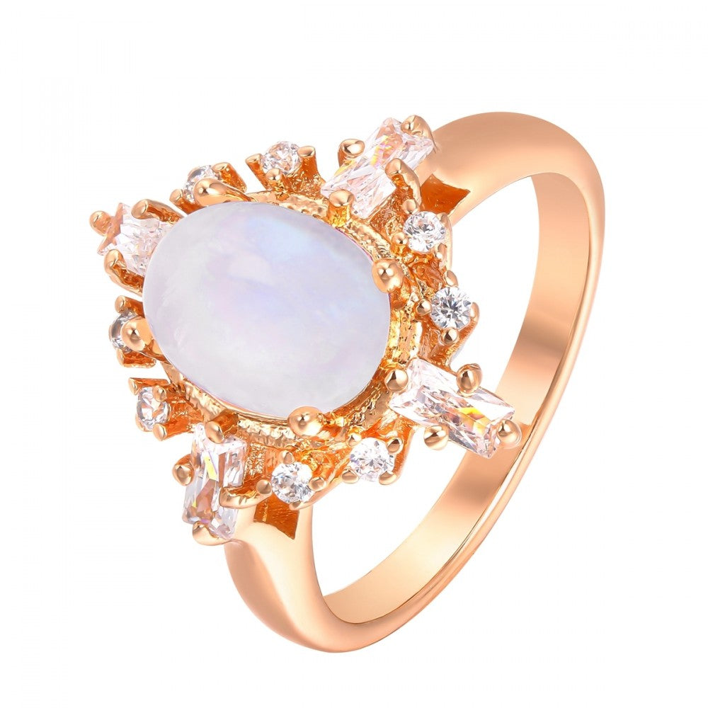 Inel din Aliaj Placat cu Aur cu Cristal Alb Emporia® 1 