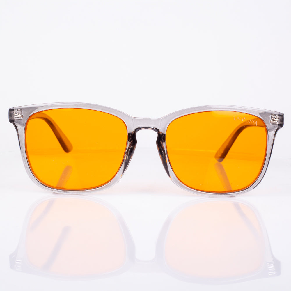 EMPORIA bluelight blocking glasses, orange lens, transparent frame