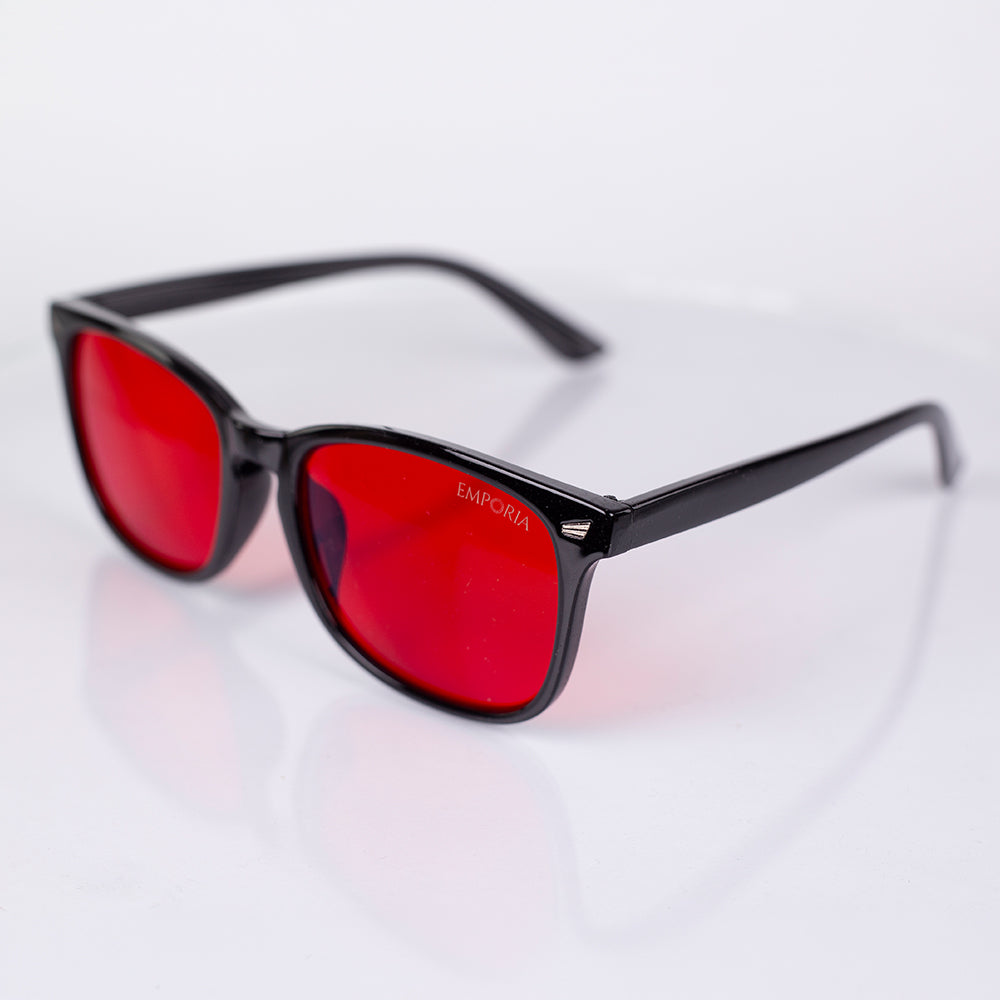 EMPORIA bluelight blocking glasses, red lens, black frame