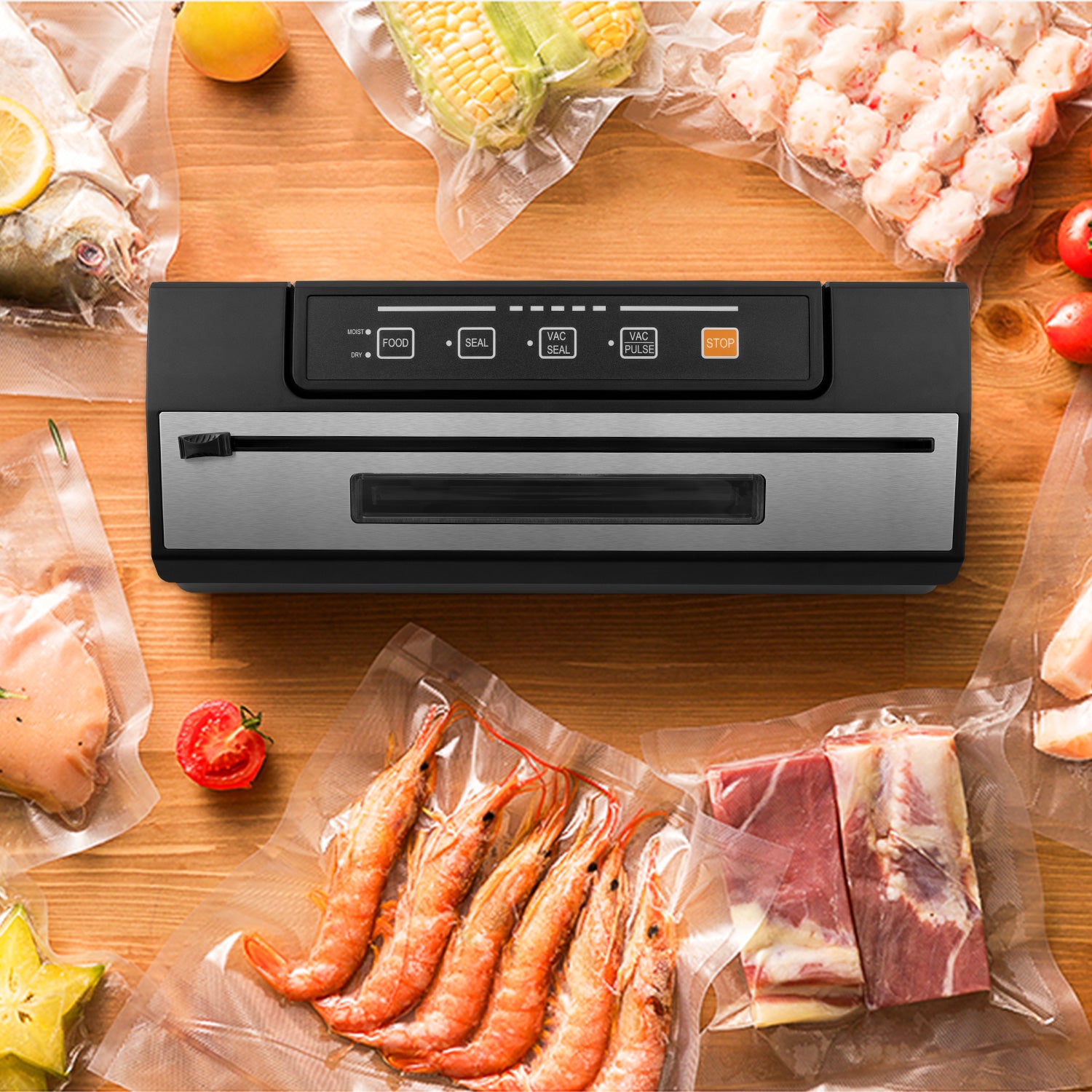 Vacuum Sealer with Pulse Function and built-in Bag cutter, black 8 